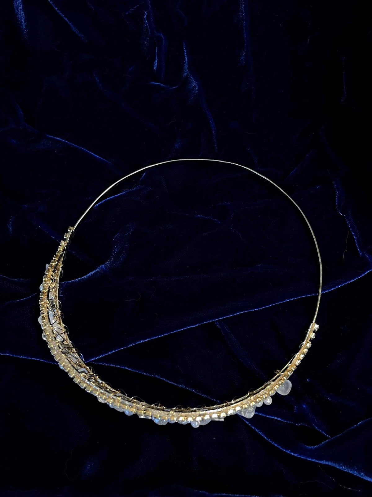 Subtle natural elegant crystal, pearl, and seaglass bridal tiara